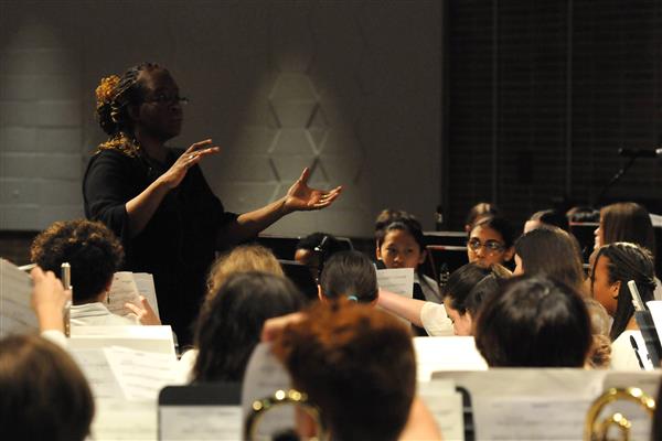 Students performing at the 2023-2024 All County Band Concert